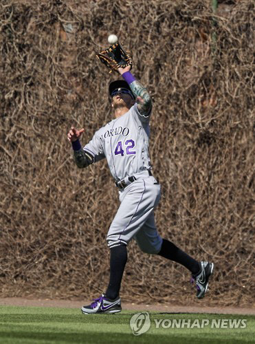 2016년 콜로라도 로키스에서 뛰던 브랜던 반스[EPA=연합뉴스]